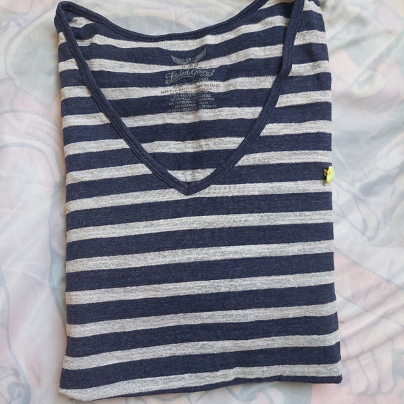 Faded Glory Striped Long-sleeved Bluse - Picture 4 of 6